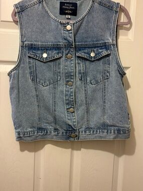 Ashley By 26 International Light Blue Denim Vest